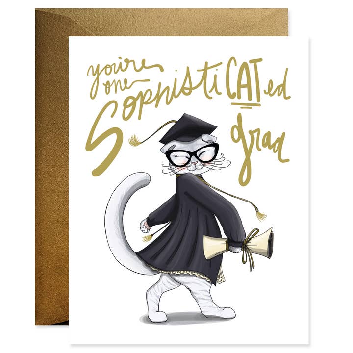 Carte Grad sophistiquée pour la vente par Good Juju Ink