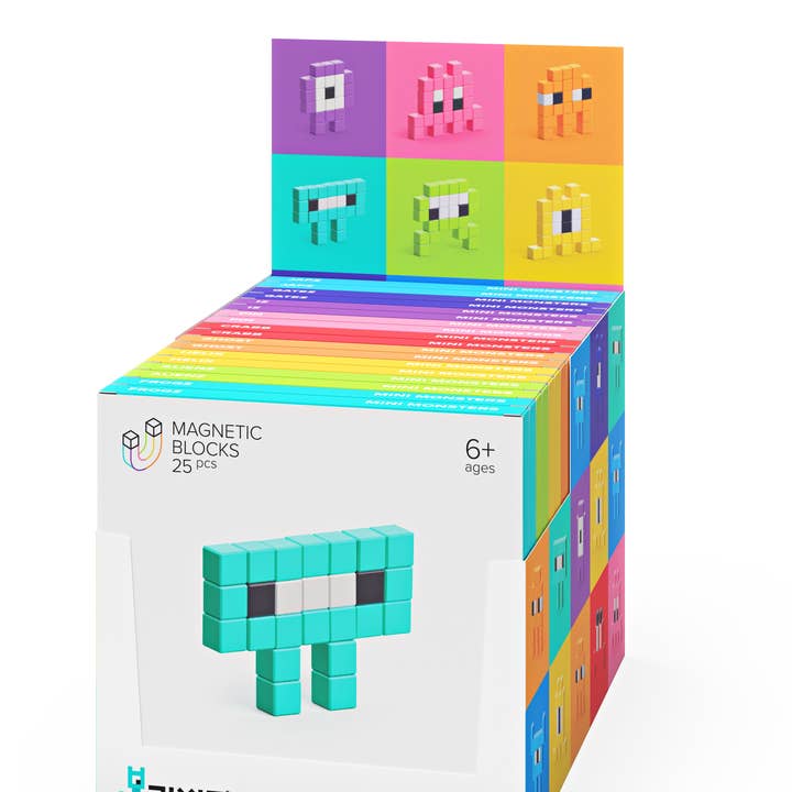 PIXIO - Wholesale Building Set - Kids - Mini Monsters Assorted Display (2ea of #1050201-#1050209)0