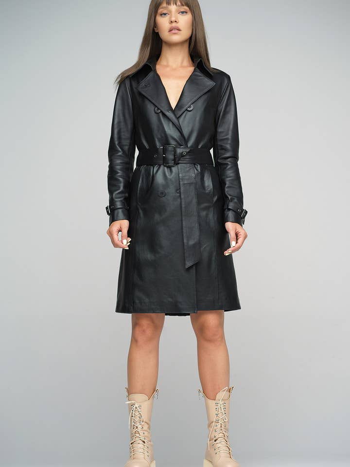 Leather coat for women 1022 for wholesale by A&A Vesa