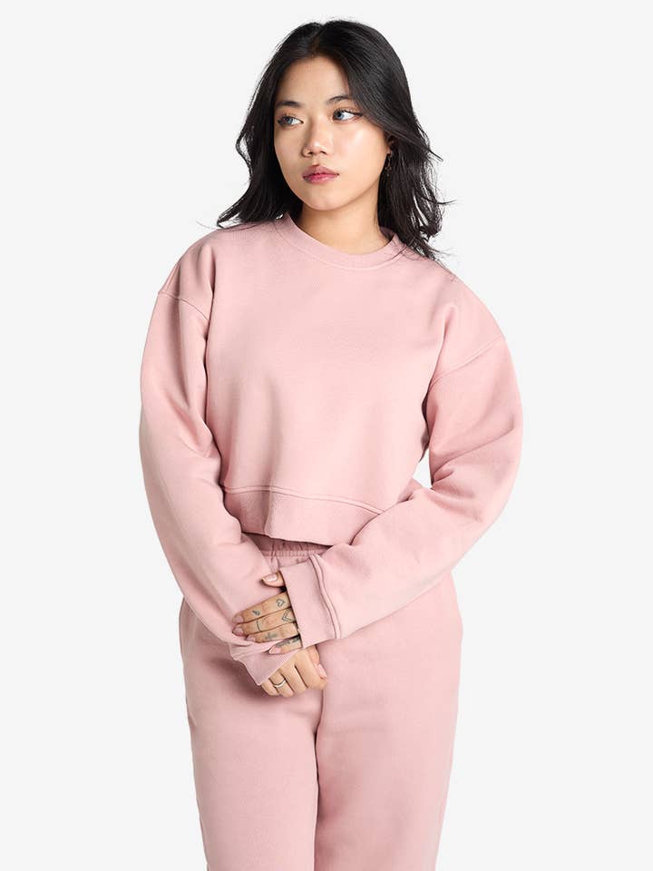 Premium Cropped Sweatshirt - Mauve Pink for wholesale by Strides Co