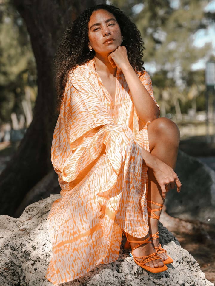 Mantis Kaftan - Oranje voor wholesale door Naylila