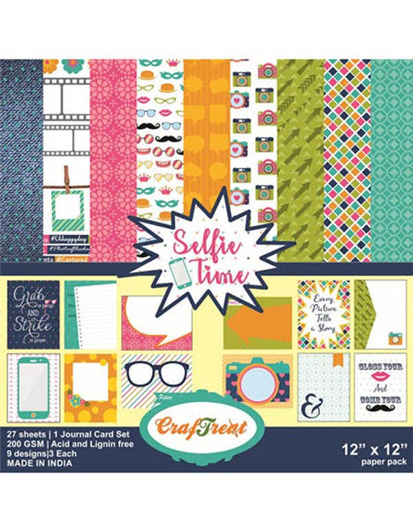 CrafTreat - Wholesale Scrapbook - Selfie Time Paper Pack 12x12 Inches0