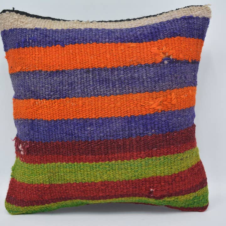 Capas de Almofada Kilim Listadas e Coloridas 12x12 por atacado de Kilim Pillow Decors