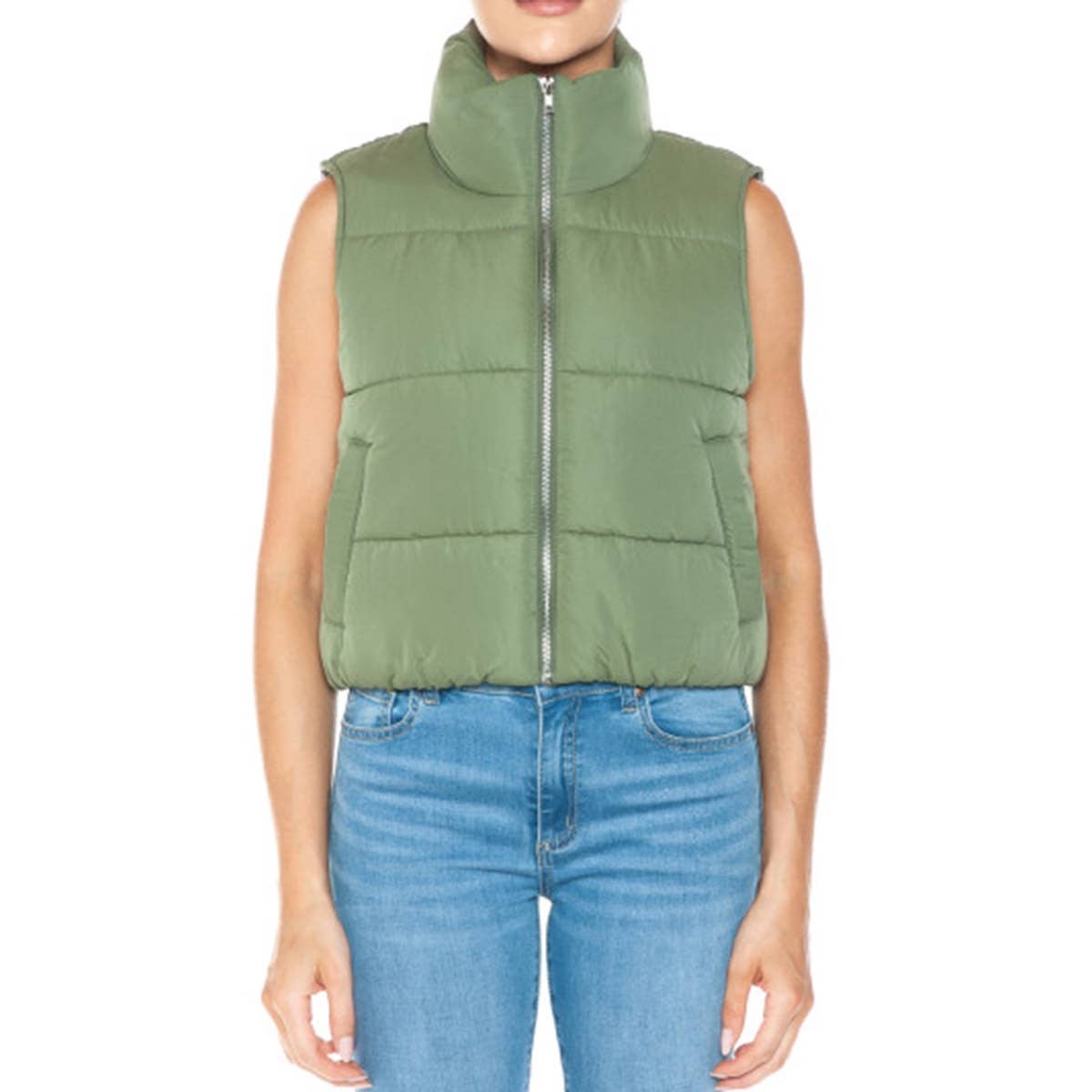 Timeless - Wholesale Outerwear Vest - Women's - High Neck Zip Up Outerwear Vest9
