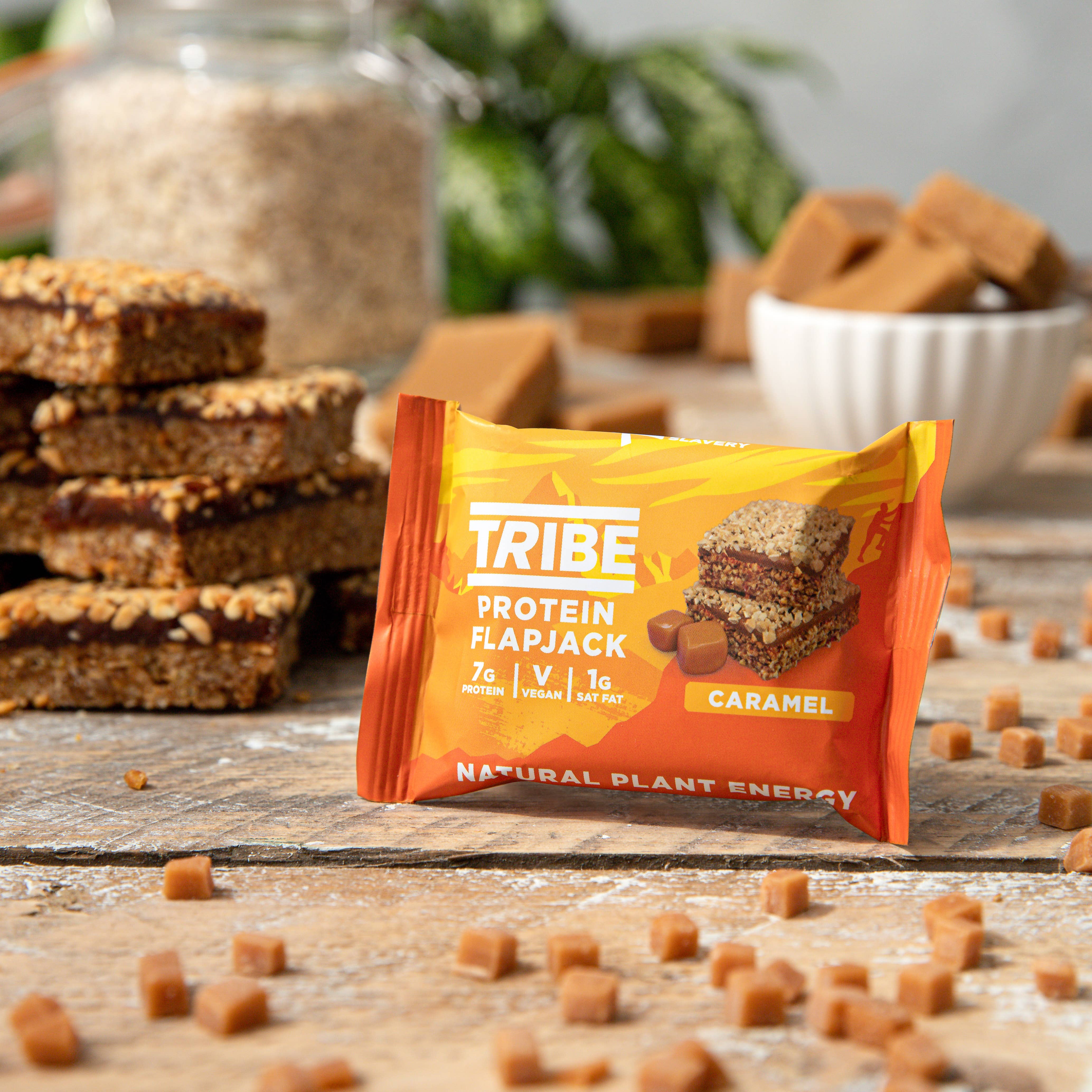 TRIBE – wholesale Snack bar – Protein Flapjack - Caramel (12 x 50g)2