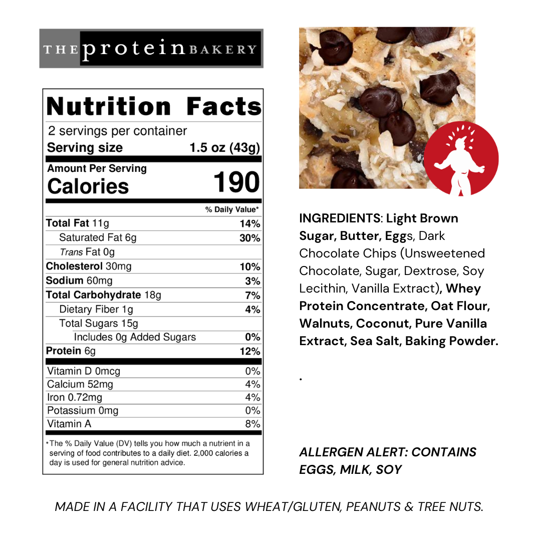 The Protein Bakery - Wholesale Snack Bar - Coconut Walnut Dark Chip Protein Blondie 2