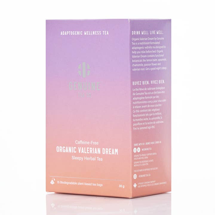 Sachets de thé biologiques Valerian Dream Pyramid pour la vente par Genuine Tea