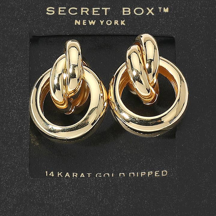 SECRET BOX_14K Gold Dipped Doorknocker Earrings for wholesale by Sensibling Corp.