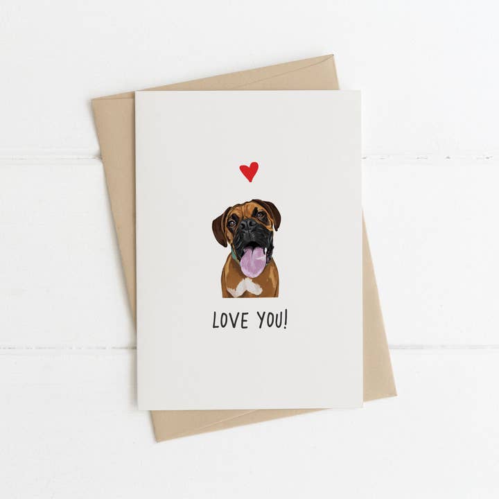 Richarts Designs – wholesale Everyday greeting card – A6 Dog card, mini dog cards, love you, from the dog12