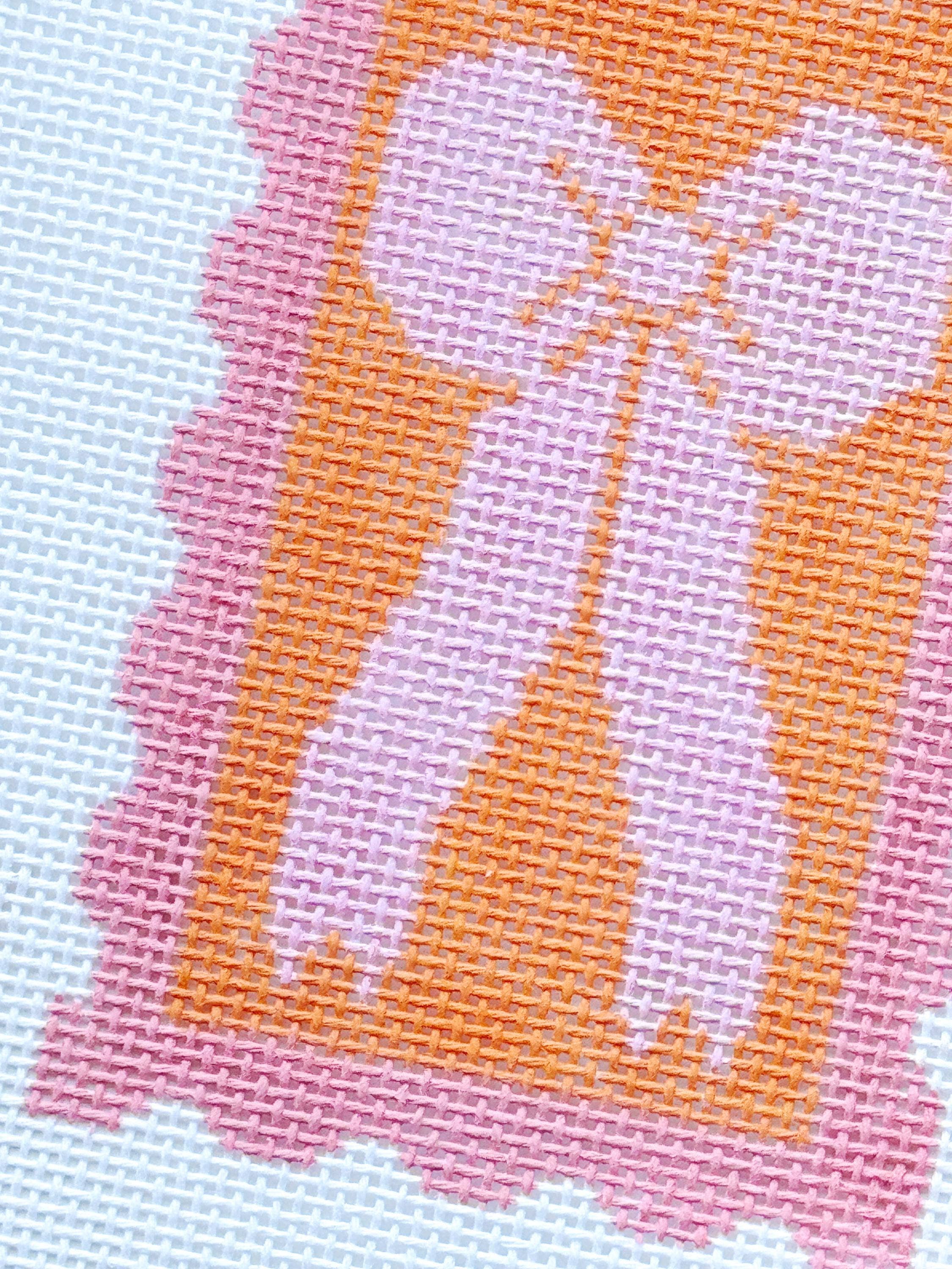 Cotswold Co Designs - Wholesale Embroidery/Cross Stitch Supplies - Pink Bow Needlepoint Canvas, 18 Mesh 2”x4” Design, Coquette Stamp Needlepoint Canvas, Bow Stamp Needlepoint Canvas8