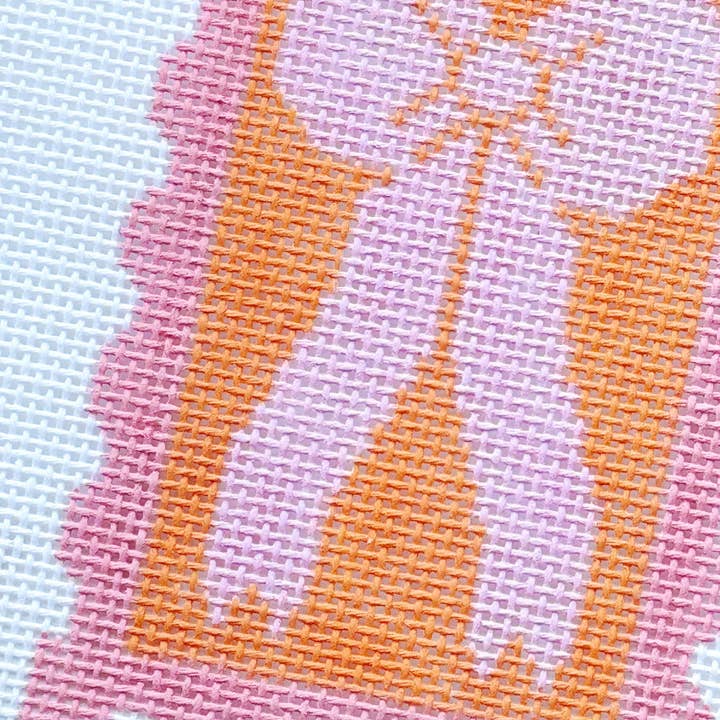 Cotswold Co Designs - Wholesale Embroidery/Cross Stitch Supplies - Pink Bow Needlepoint Canvas, 18 Mesh 2”x4” Design, Coquette Stamp Needlepoint Canvas, Bow Stamp Needlepoint Canvas8
