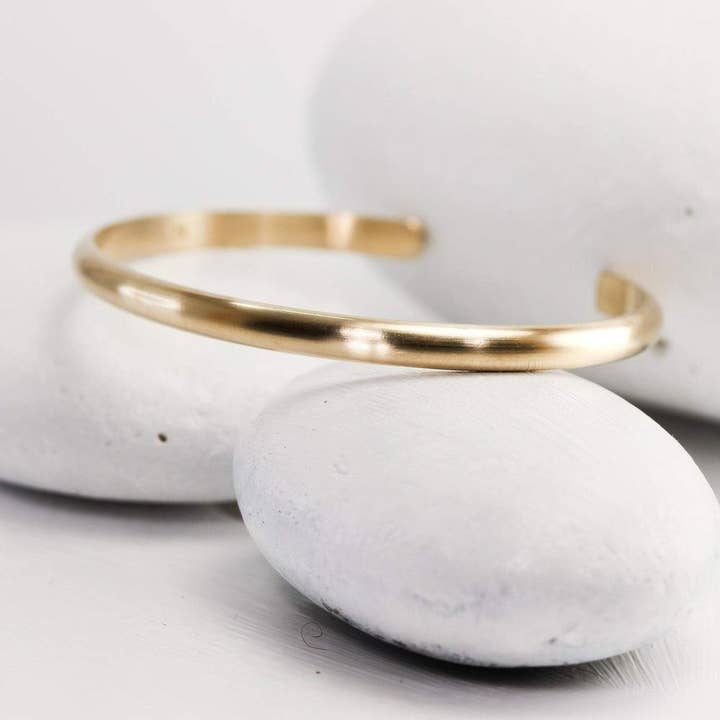 Lotus Stone Jewelry - Wholesale Cuff Bracelet - Wide Matte Gold Cuff Bracelet