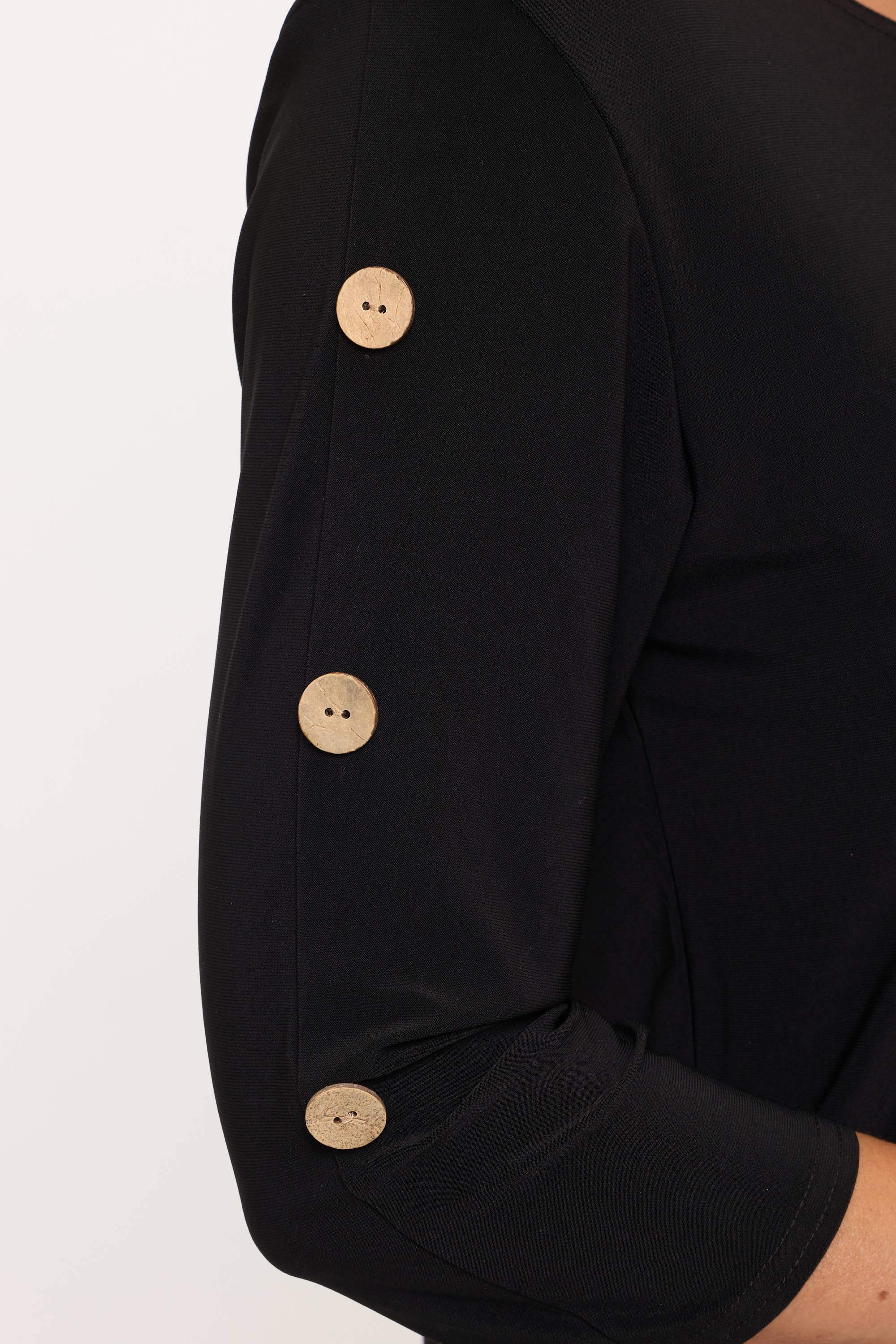 Jostar - Wholesale Tunic - Women's - HIT Side Button Sleeve Top-3122HT-QRS15