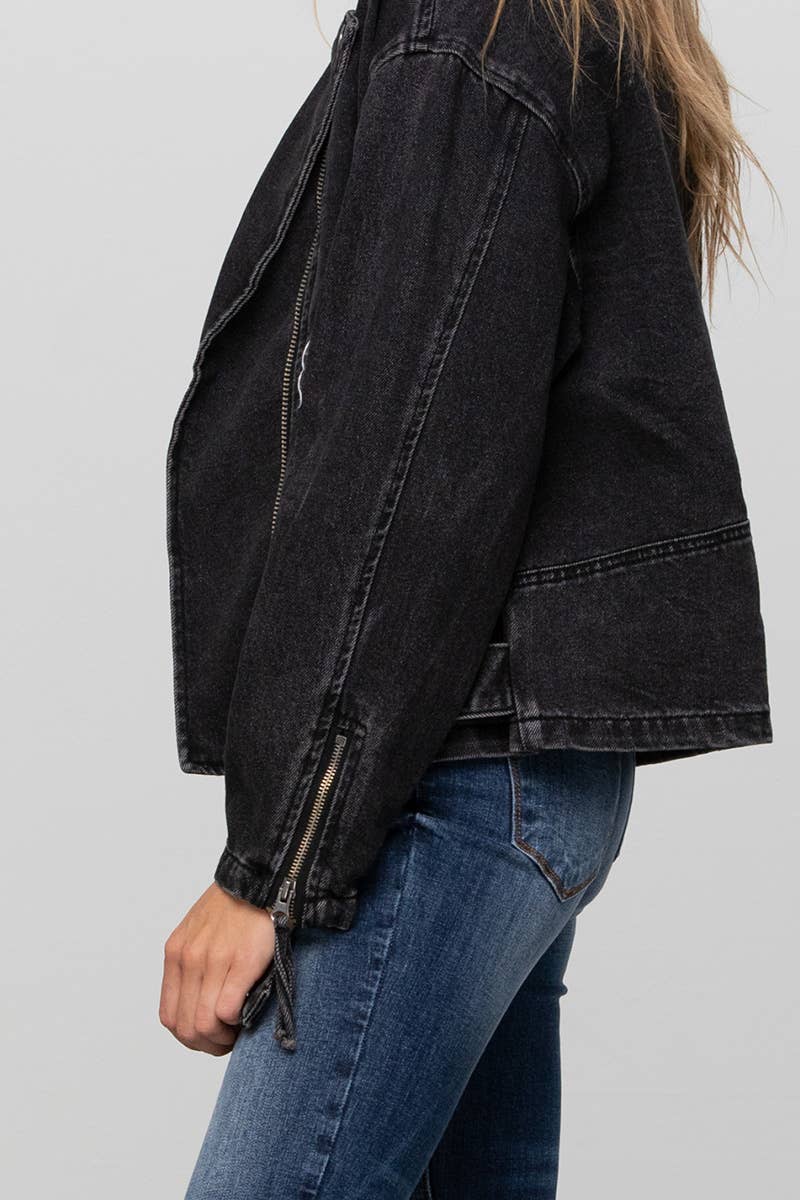 Insane Gene USA - Vente Veste en jean – femme - Veste moto oversize en jean5