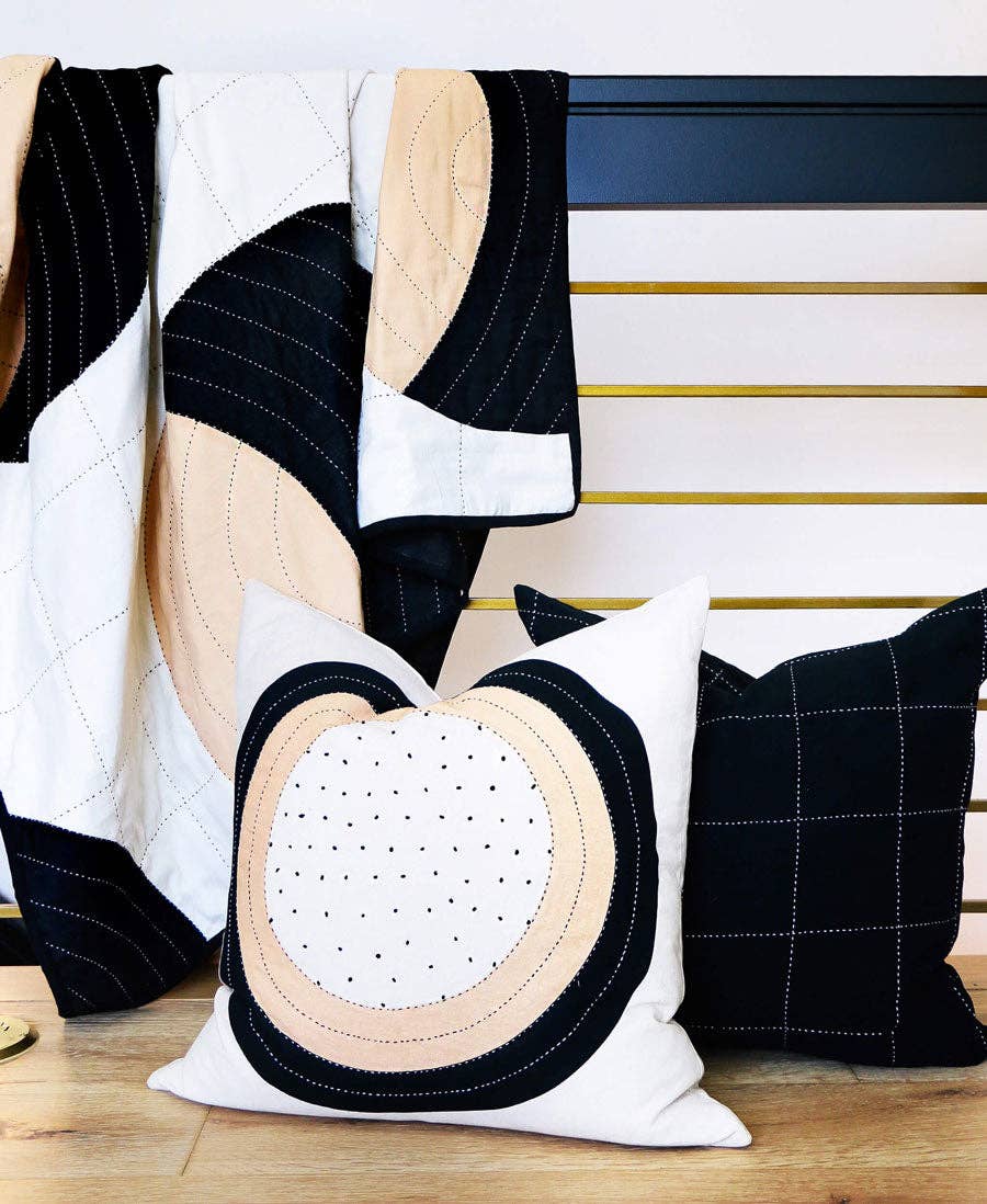 Anchal - Wholesale Throw Blanket - Crescent Lattice Quilt Throw - Charcoal6