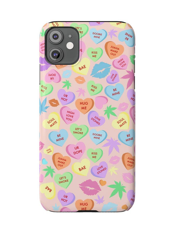 STONER CANDY HEARTS PHONE CASE for wholesale by The Haus of Holly