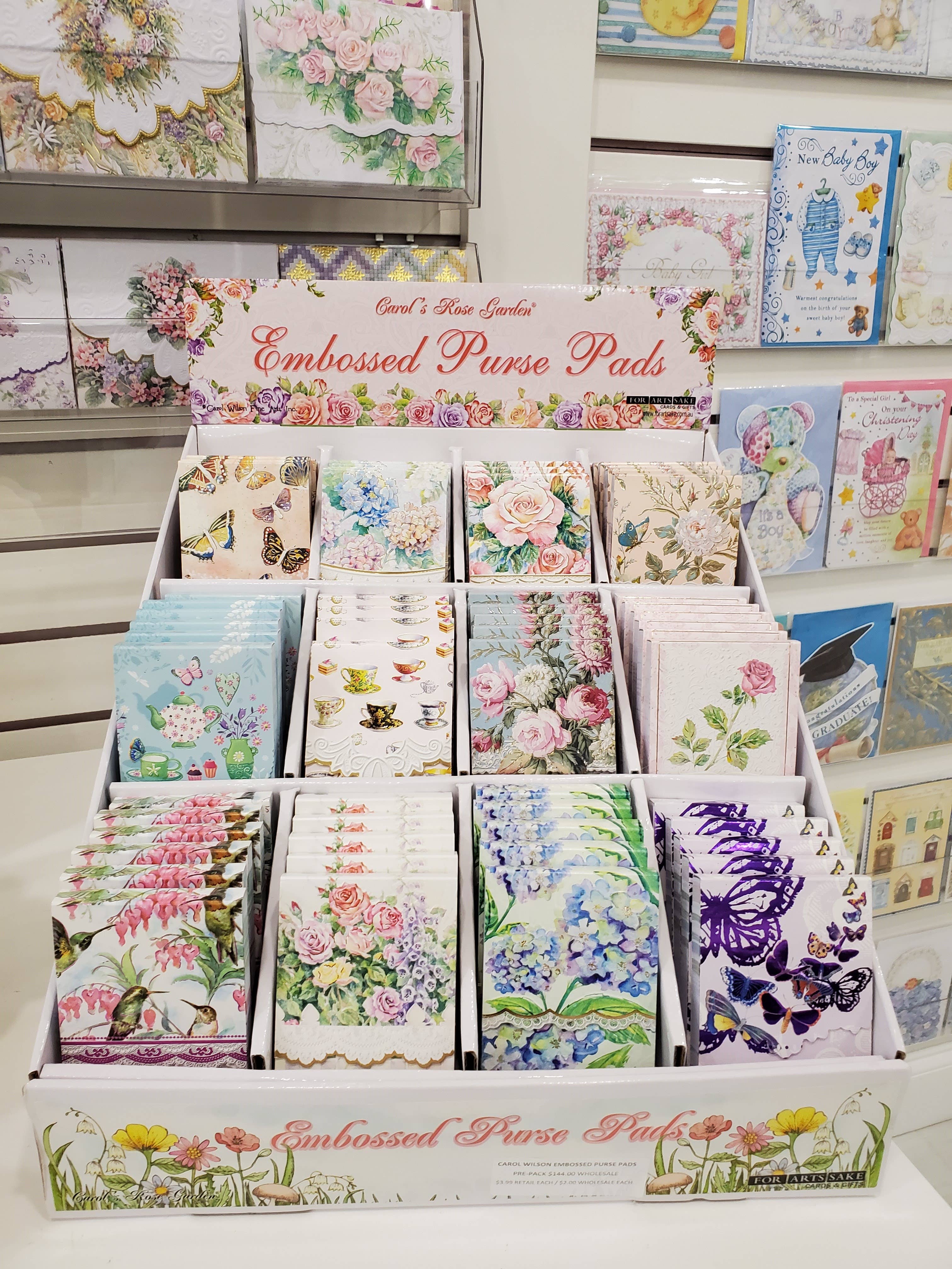 Carol Wilson Fine Arts Stationery 10 Note Cards Envelopes Blank Heart Floral 