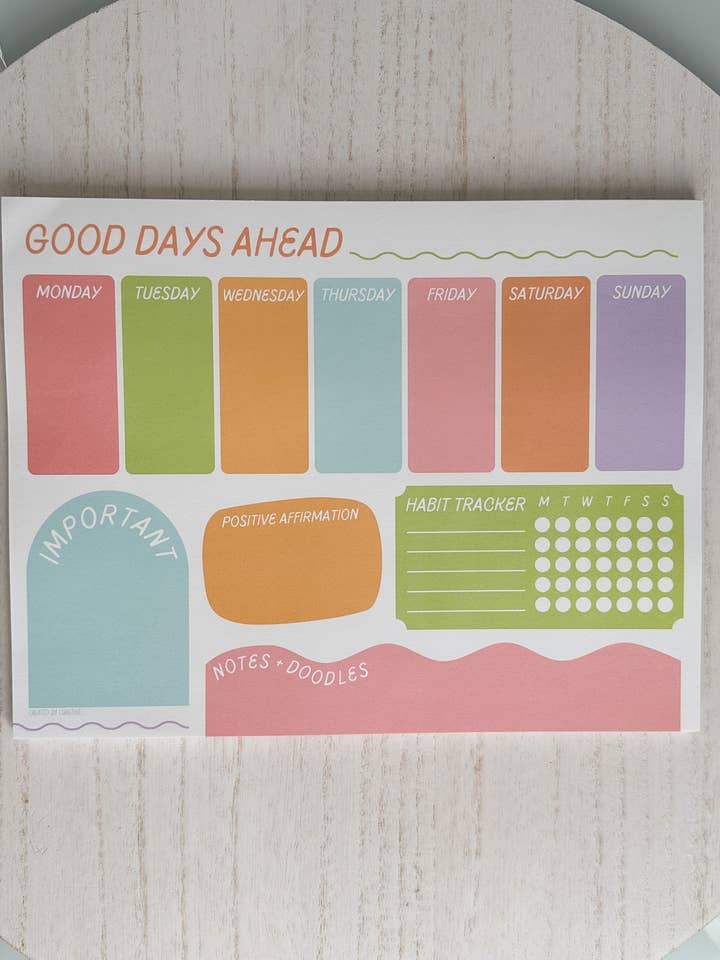 Gute Tage vor uns Notizblock für den Großhandel von Created By Christine