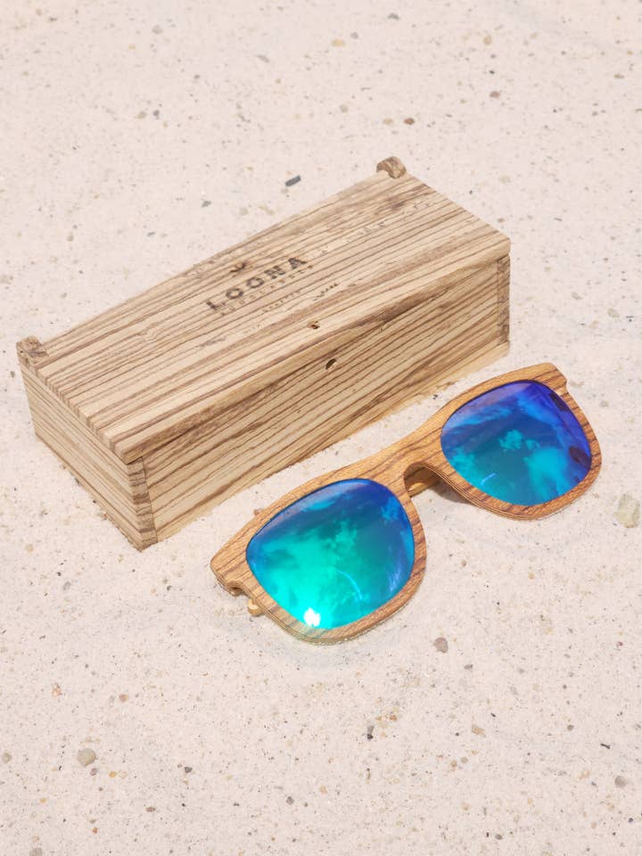 Nova Zebrawood Wooden Sunglasses for wholesale by Loona