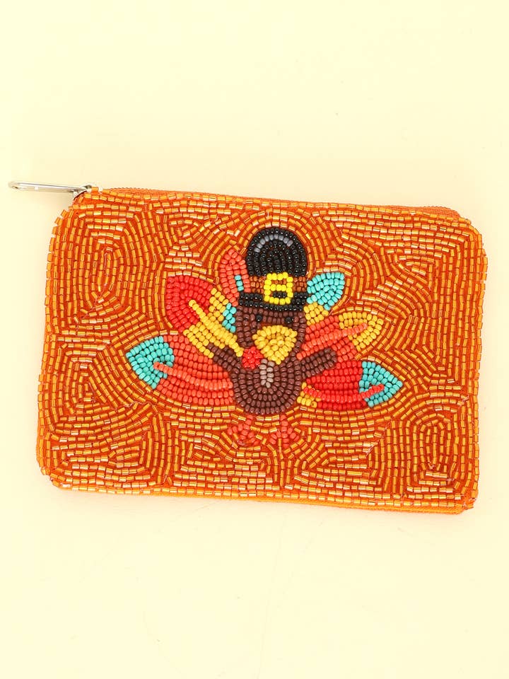 Thanksgiving Pilgrim Turkey Coin Bag for wholesale by SP Sophia Collection