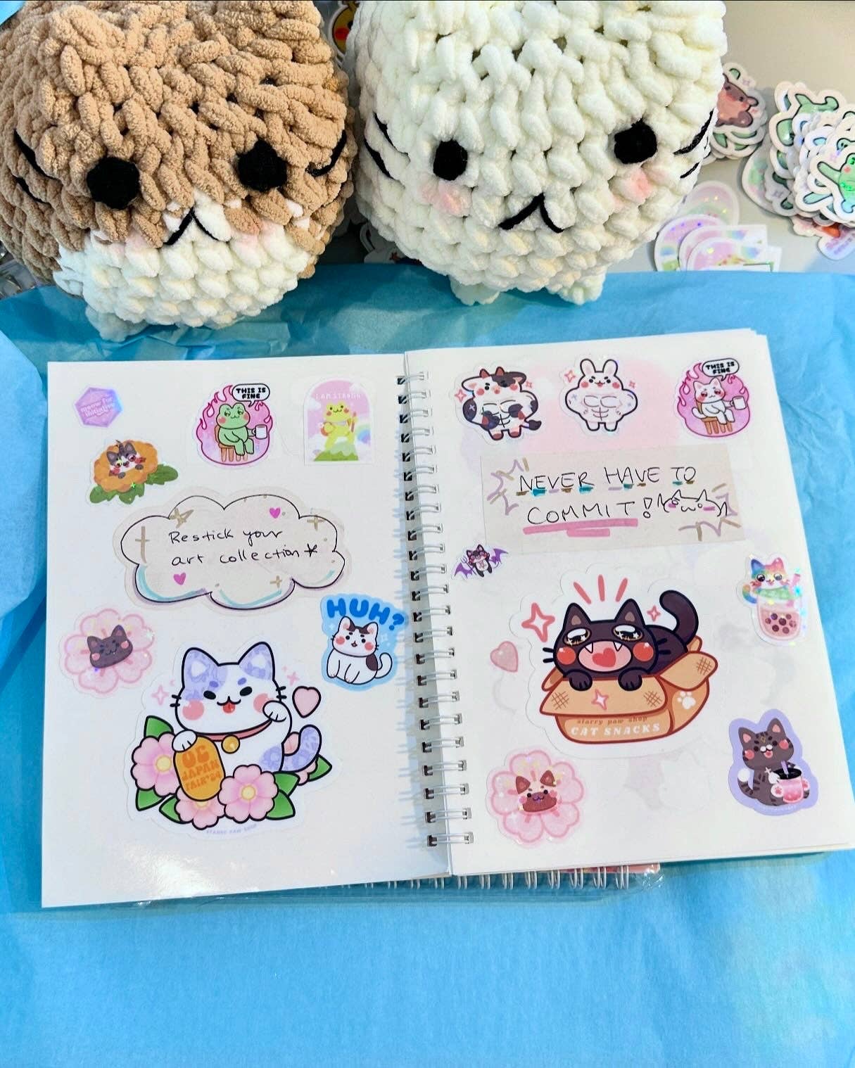 Starry Paw Shop - Wholesale Scrapbook - Sunflower Cats Large Sticker Book 8.5x11" Transparent Window3