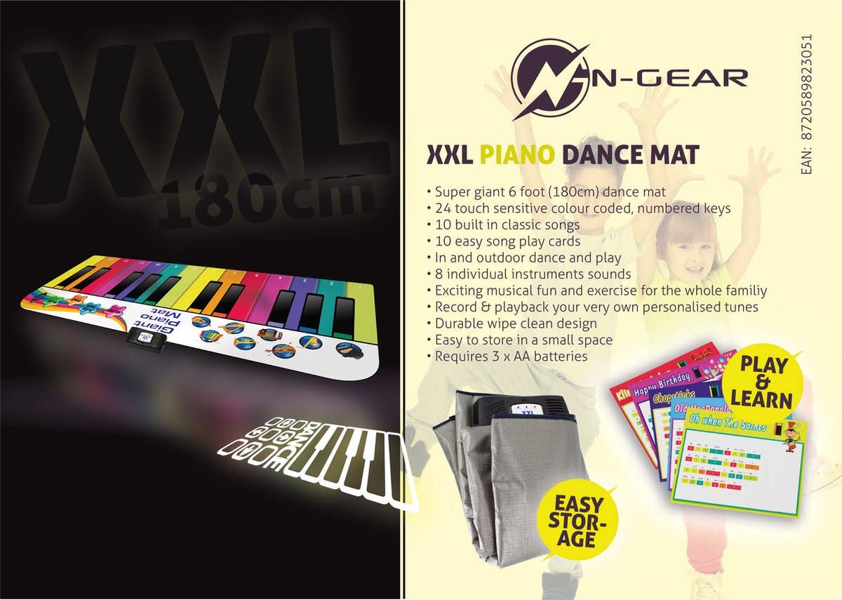 N-GEAR - Vendita all'ingrosso Gioco musicale - Bambini e neonati - N-GEAR Tappeto musicale XXL da 180 cm per bambini - Piano interattivo da ballo10