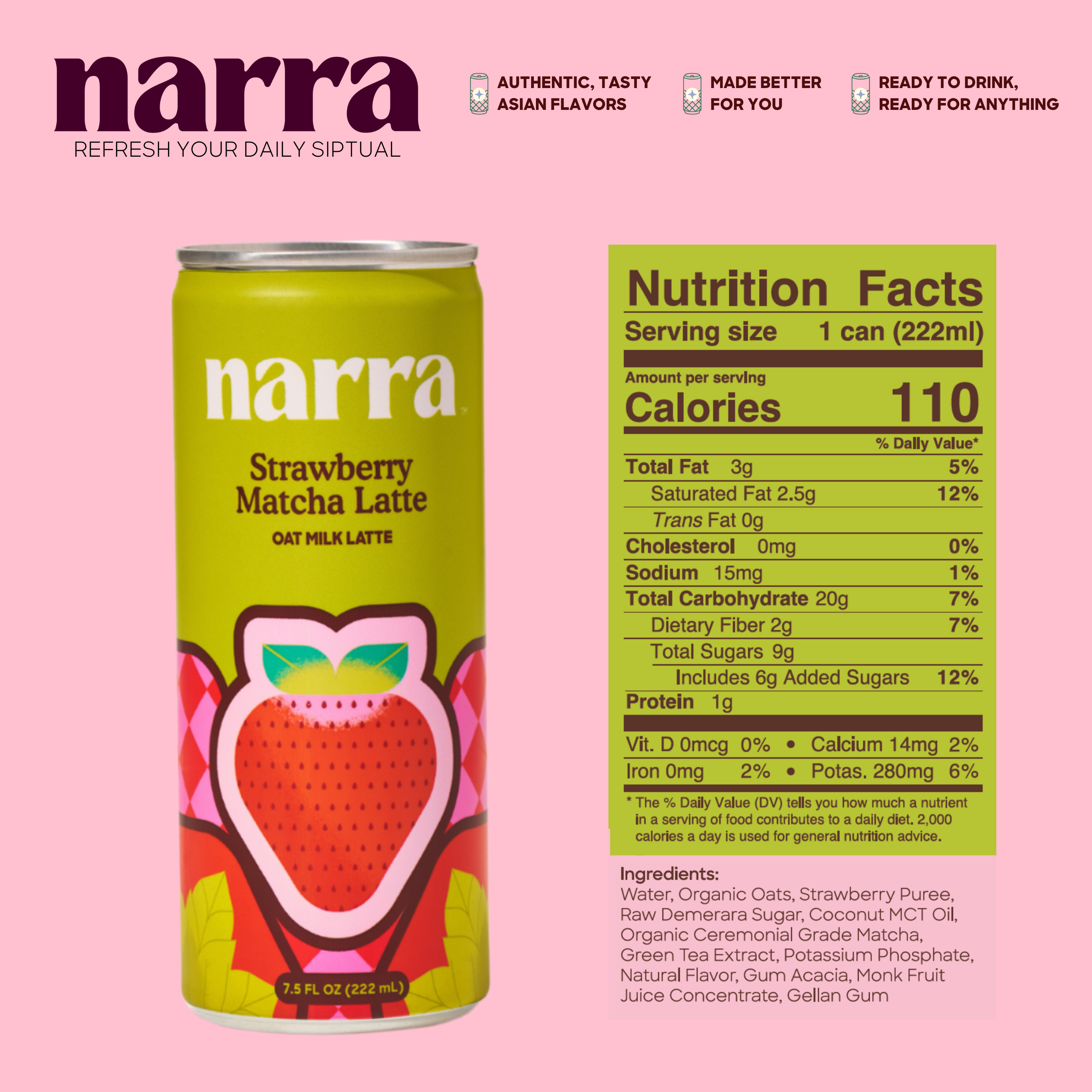 Narra - Wholesale Iced Coffee/Cold Brew - Variety Pack - Oat Milk Latte | 12pk8