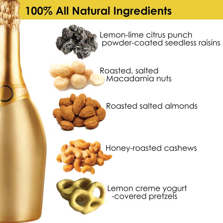 Tipsy Mix - Wholesale Trail Mix - 1. Wine Trail Mix: Champagne, Prosecco, Sparkling White Wine