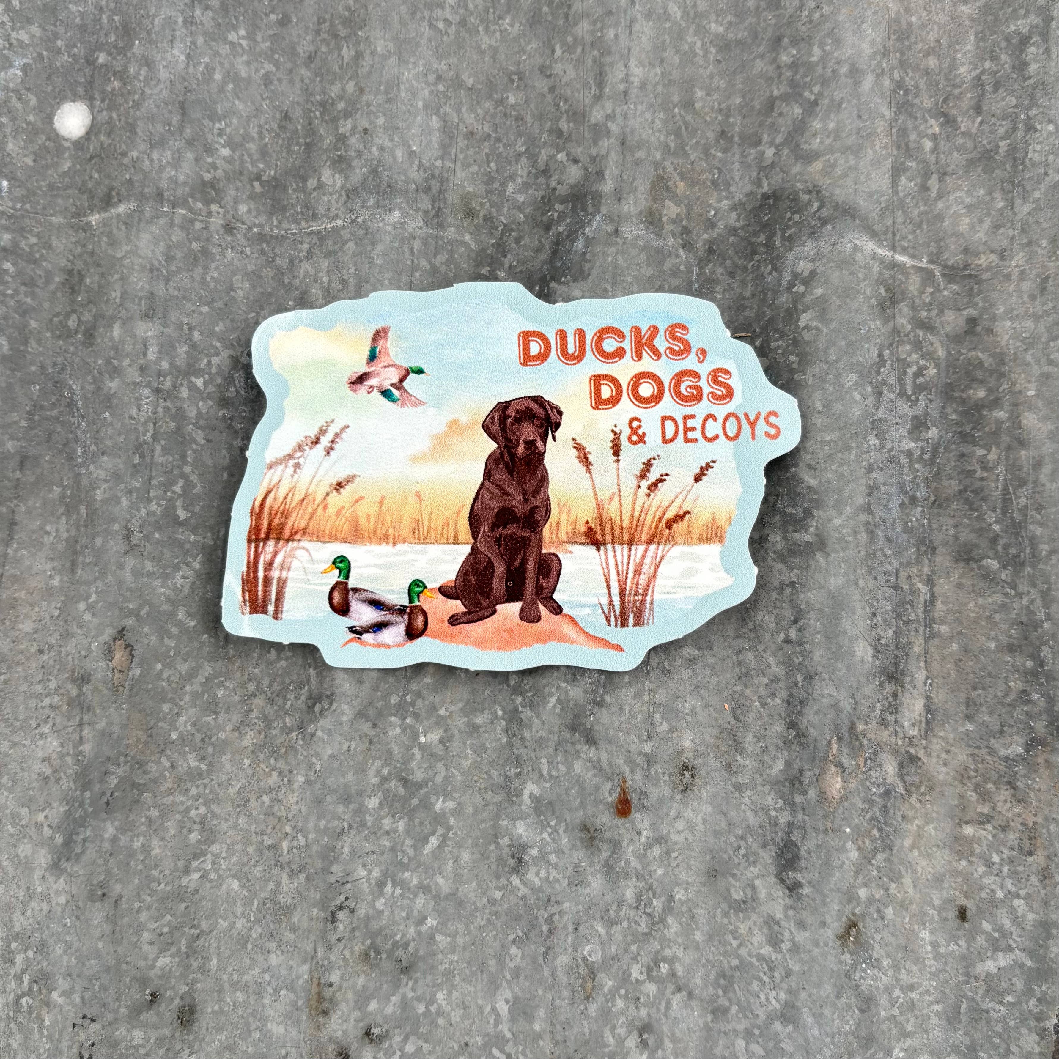 Sage & Soil - Wholesale Sticker - Ducks, Dogs and Decoys Hunting Vinyl Die-Cut Sticker2