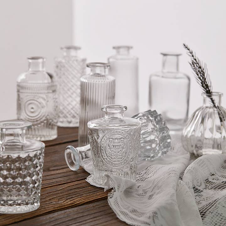 Sweet Home Deco - Wholesale Vase - Bud Vases for Centerpiece, Rustic Decorative Vases, Clear