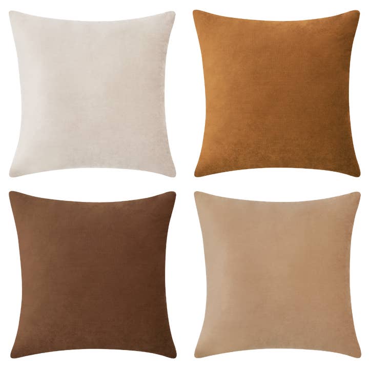 Samara Pillow Covers (4-Pack) - Brown/Beige for wholesale by Monday Moose