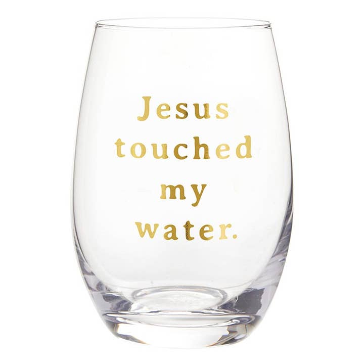 Santa Barbara Design Studio by Creative Brands - Wholesale Wine Glass - Stemless Wine Glass - Jesus Touch My Water1