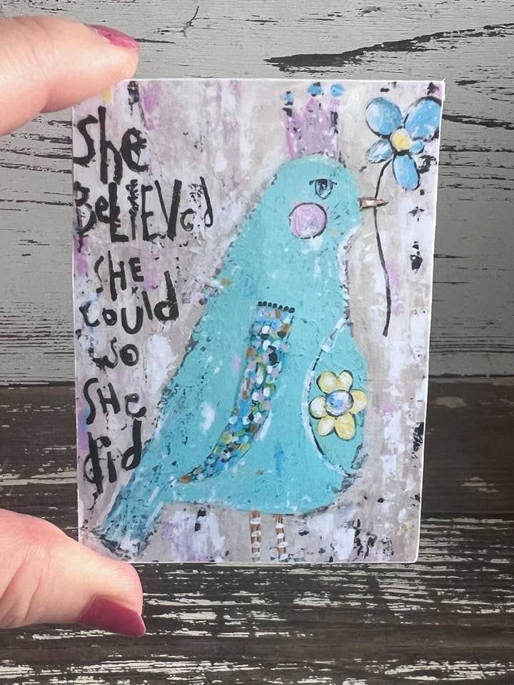 Ze geloofde dat ze het kon doen, dus deed ze het vogelmagneet. voor wholesale door Sunshine Girl Designs