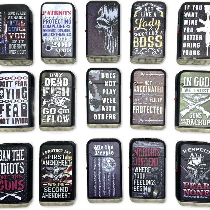 Novelty Brands - Wholesale Lighter - Tac Gear Dual Torch Lighter Patriot Assortment- 15/Display