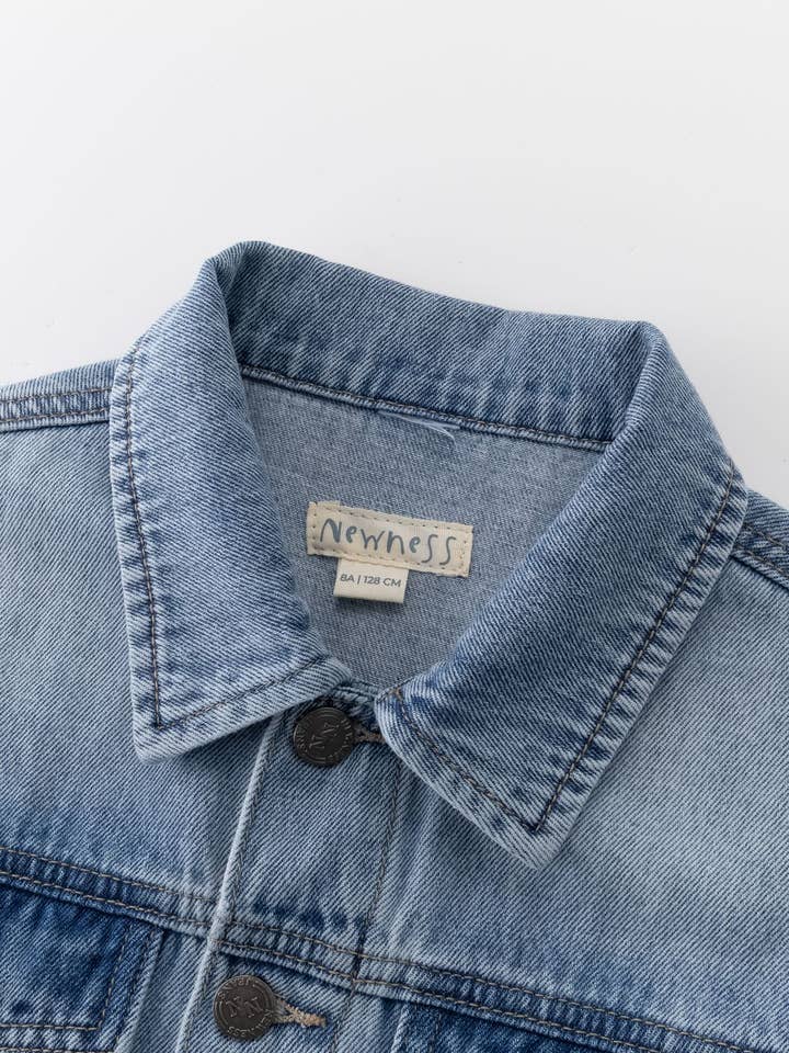 Boys denim jacket 7-12Y mid blue KBV56277
for wholesale by Newness Kids