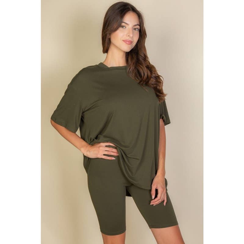 Paperdoll - Venta al por mayor Conjuntos de top y pantalón corto (NO para estar en casa) - Mujer - Conjunto de camiseta holgada de ajuste suelto y pantalones cortos de ciclismo17