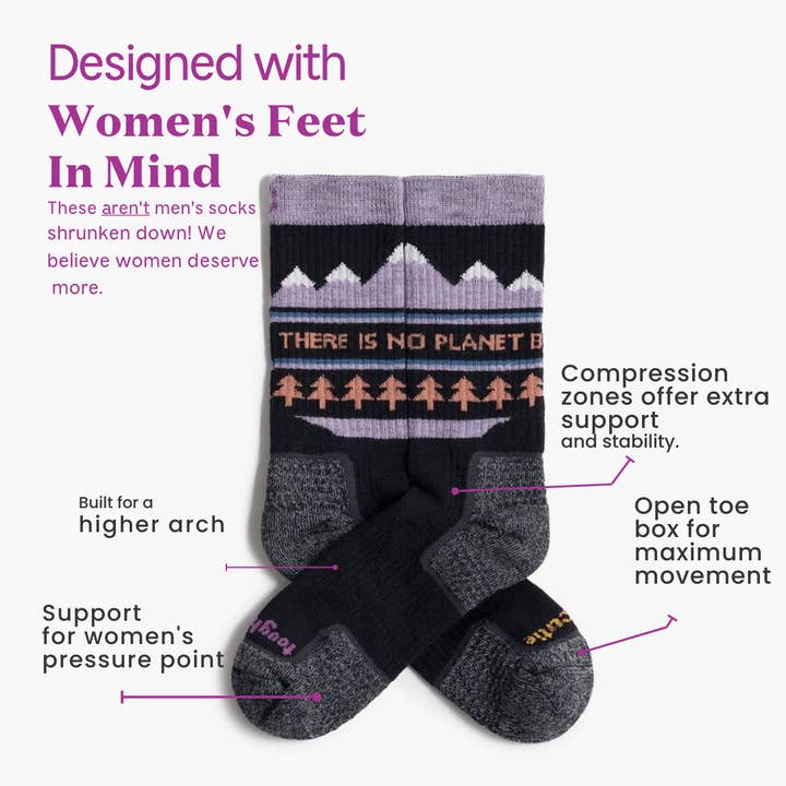 ToughCutie - Wholesale Socks - Women's - No Planet B Merino Wool Hiker Crew8