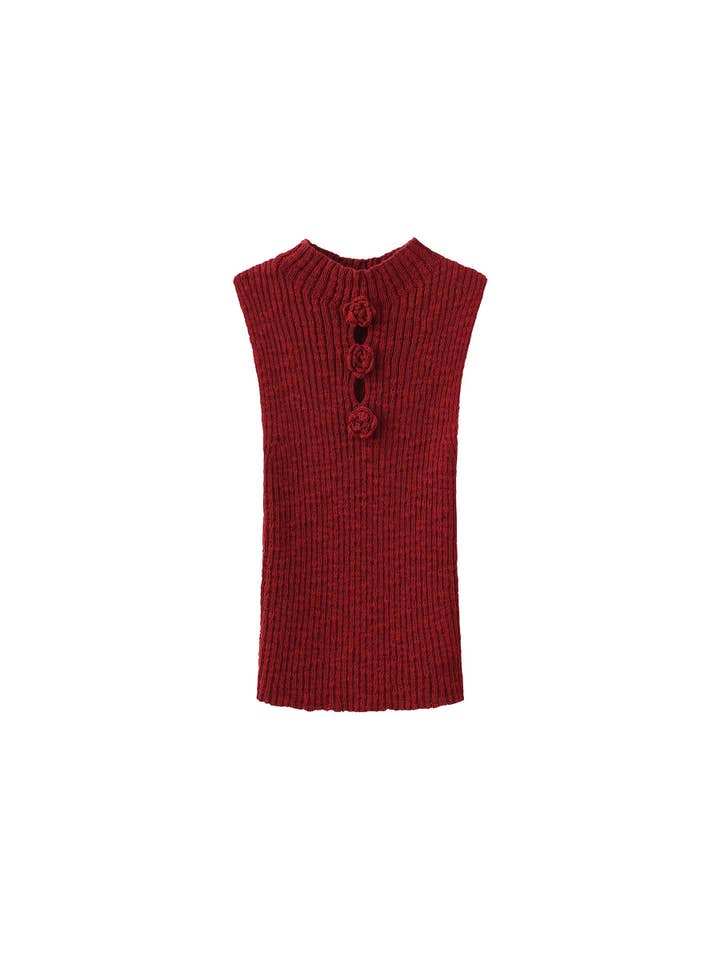 CUBIC - Wholesale Tank Top - Women's - Flower 3D Sleeveless Knit Top