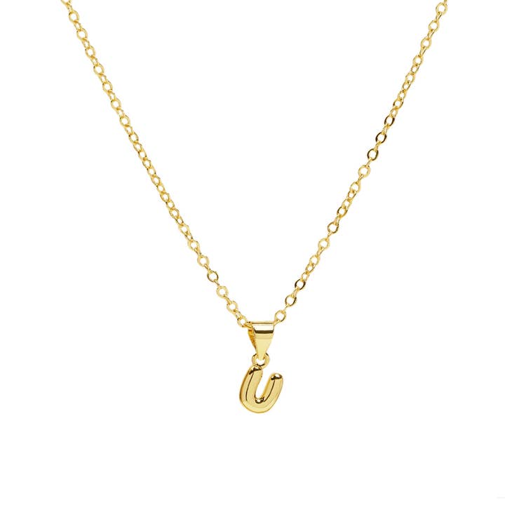 Savvy Bling - Wholesale Pendant/charm necklace - Initial Balloon Bubble Gold Necklace50