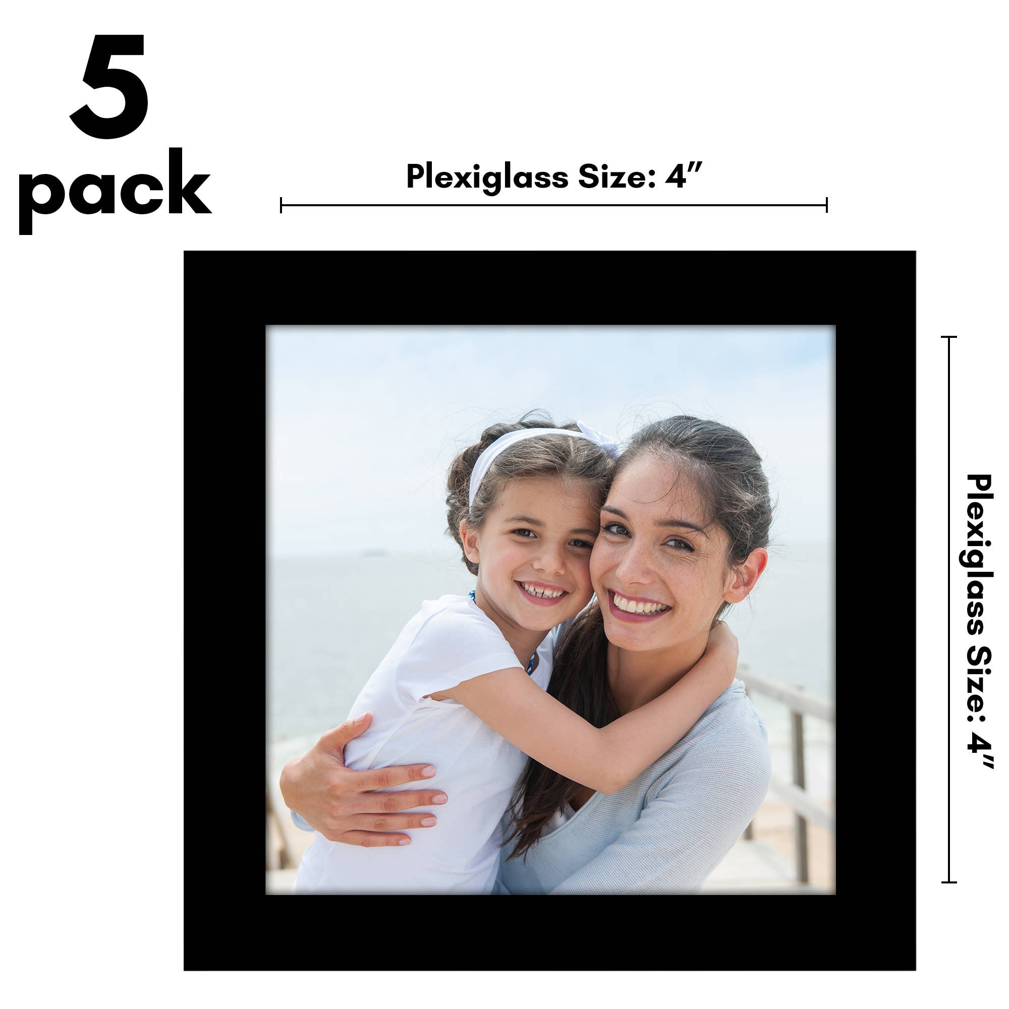 Americanflat - Wholesale Picture Frame - Americanflat 5 Pack Picture Frames With Mat Plexiglass Cover145