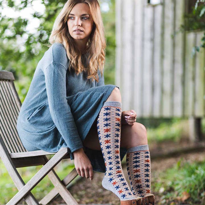 GEMJAR LTD - Wholesale Socks - Women's - Fawn patterned Knee high Wool Blend Socks1