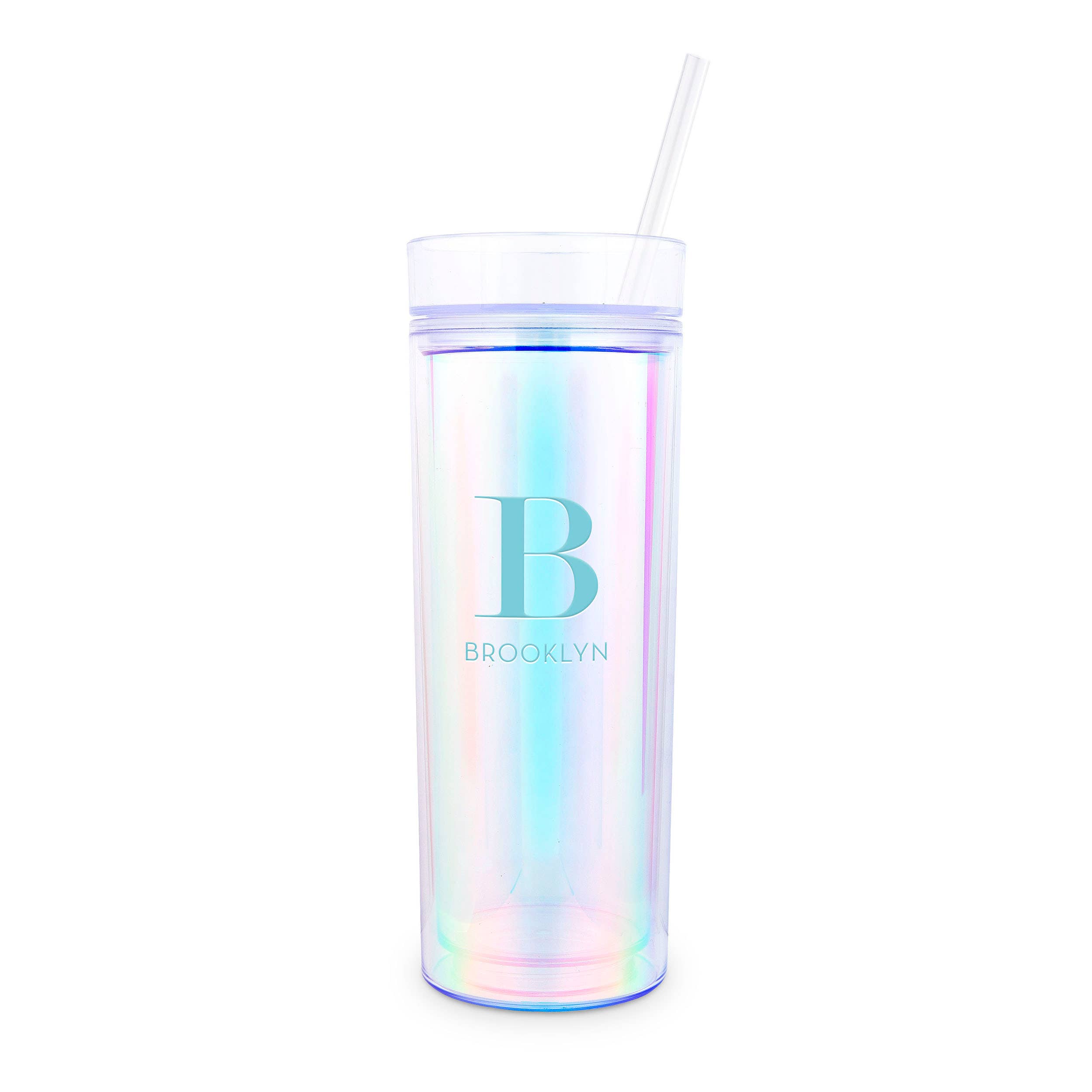 Weddingstar Inc. – wholesale Insulated mug/tumbler – 17 oz. Insulated Plastic Drink Tumbler-Modern Serif Monogram4