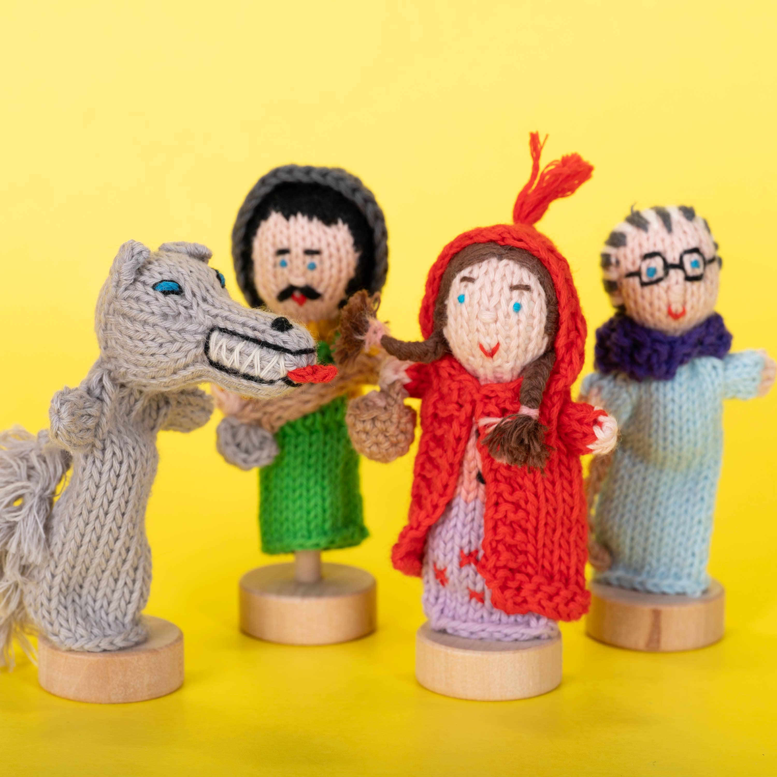 Lucuma Designs - Wholesale Finger Puppet - Kids & Baby - Little Red Story Pack of 4 - Organic Cotton Finger Puppets - Creative Play2