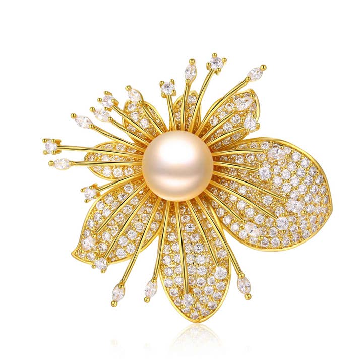 BROCHE PERLE EDISON FLEUR DE CERISIER pour la vente par Timeless Pearl