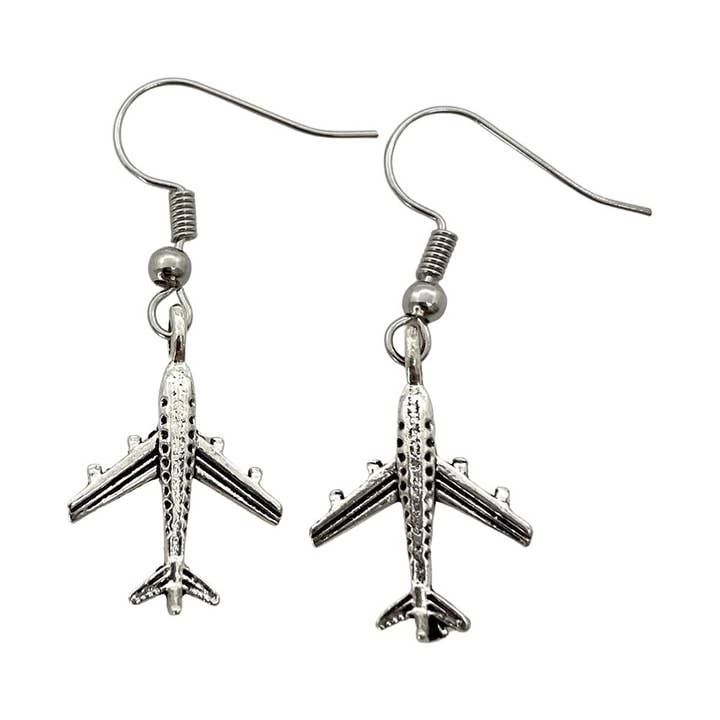 Airplane Earrings - Travel Gifts for Pilot Flight Attendant Women Girls for wholesale by Our Little Charms