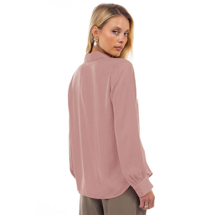 Naked Zebra - Vendita all'ingrosso Camicetta - Donna - Blusa Classica con Scollo a V e Bottoni - T5