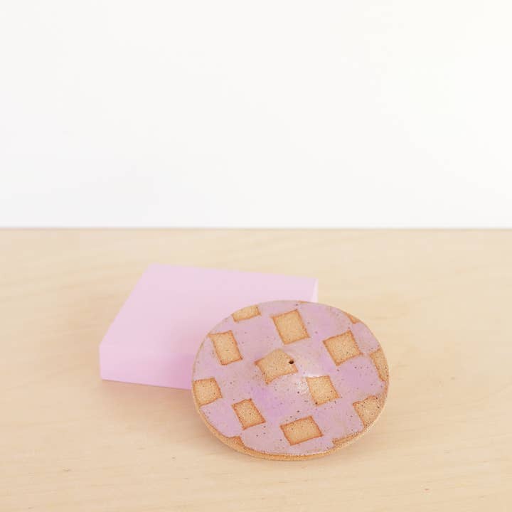 Checkerboard Ceramic Incense Holder - 2 Colours for wholesale by Nightshift Ceramics