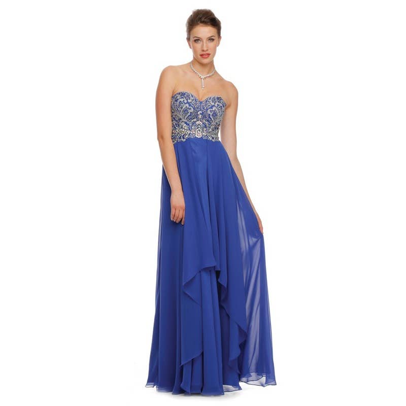 Juliet – Großhandel Abendkleid – Damen – Schulterfreies Abendkleid mit herzförmigem Ausschnitt und Perlenverzierung3