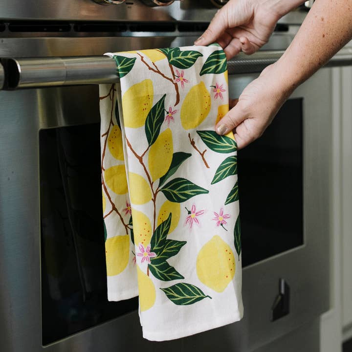 Lemon Grove Tea Towel for wholesale by Paper Farm Press