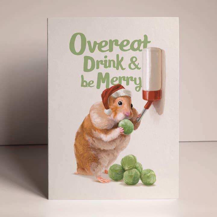 Hamster Christmas Card for wholesale by Fasanian Artistry